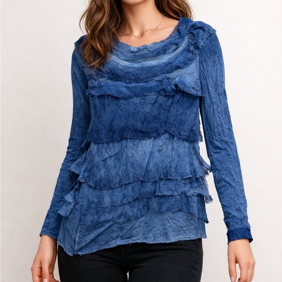 Tops - Women's Y2K Style Blue Layered Top